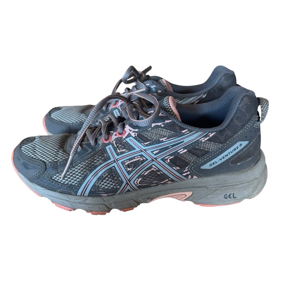 ASICS Gel Venture 6 Womens Size 7 Running Walking Gym Train Shoes Peach/Grey
